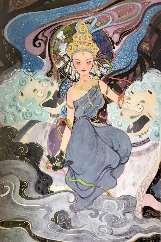 (2)《骑狮图》作者：张瑾.jpg